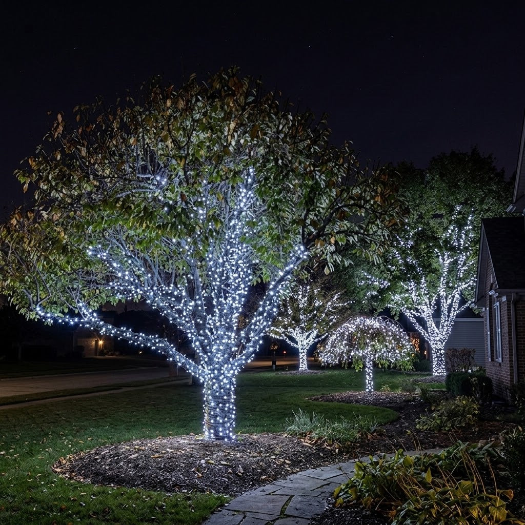 TREE-Z® Wrap - Decorative house at night with  Christmas lights
